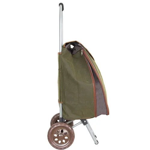 Light Weight 2 Wheel Expandable Shopping Trolley With Oval Handle