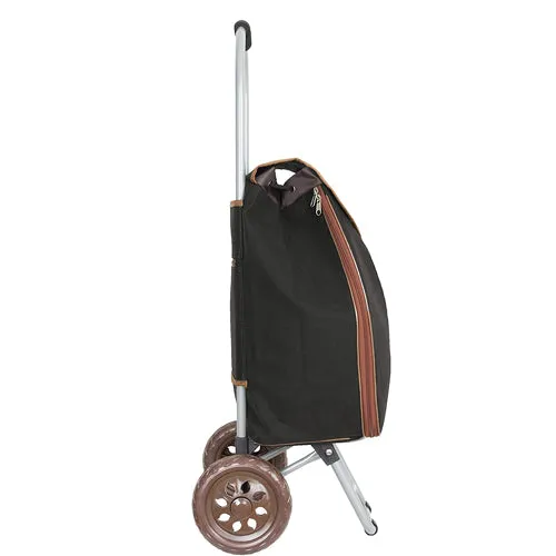 Light Weight 2 Wheel Expandable Shopping Trolley With Oval Handle