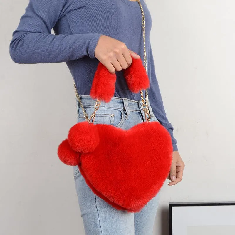 Love Bags Soft Plush Women Party Bag