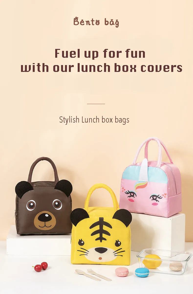 Lunch Box Insulated Bag Soft Leakproof Lunch Bag for Kids Men Women, Durable Thermal Lunch Pail for School Work Office | Fit 6 Cans-Yellow Tiger