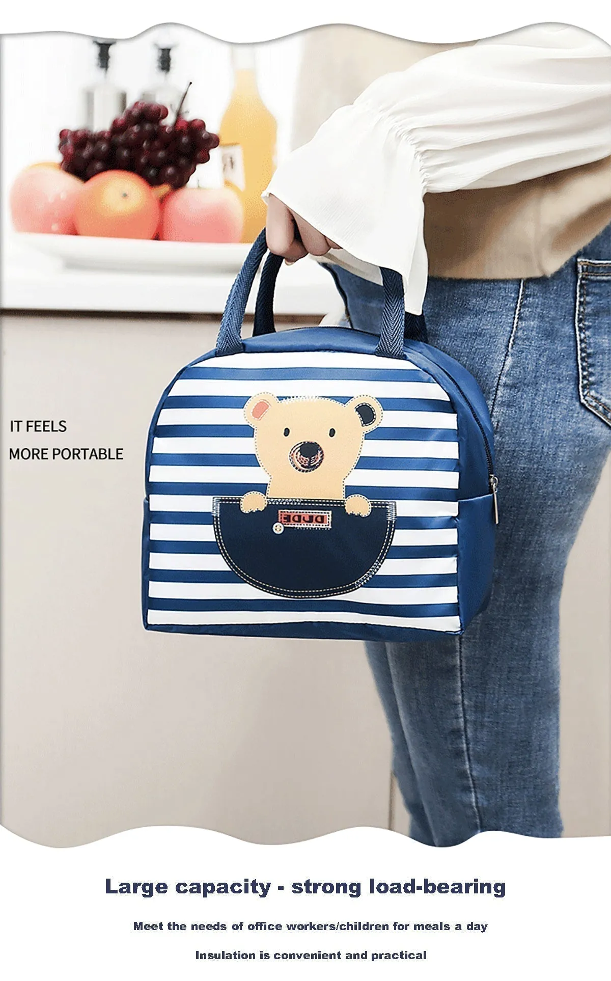 Lunch Box Insulated Bag Soft Leakproof Lunch Bag for Kids Men Women, Durable Thermal Lunch Pail for School Work Office | Fit 6 Cans-Yellow Tiger