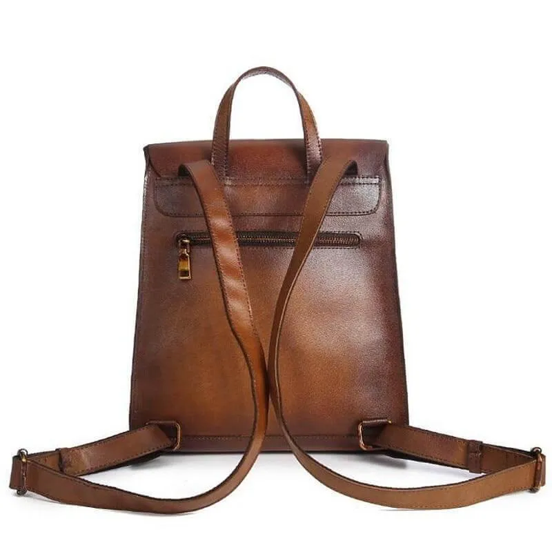 Luxury Simple Genuine Leather Japanese Style Backpack