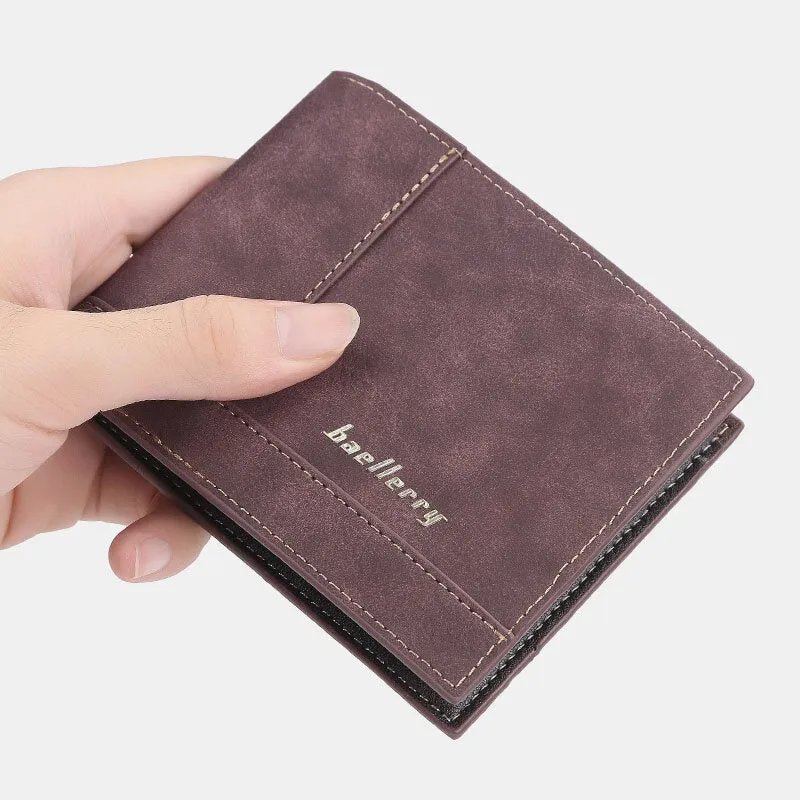 Men Faux Leather Fashion Business Multi Card Slots Foldable Coin Purse Holder Wallet