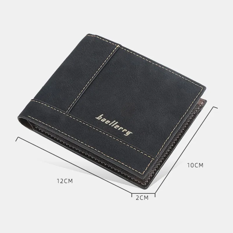 Men Faux Leather Fashion Business Multi Card Slots Foldable Coin Purse Holder Wallet