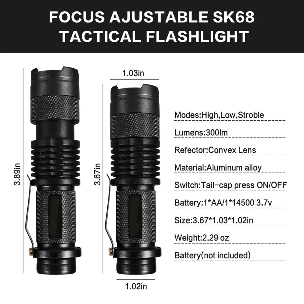 Mini Brightest Led Tactical Flashlights Powerful LED Torch Camping Hunting Fishing Light Lamp Zoomable Flashlight Lantern Lights