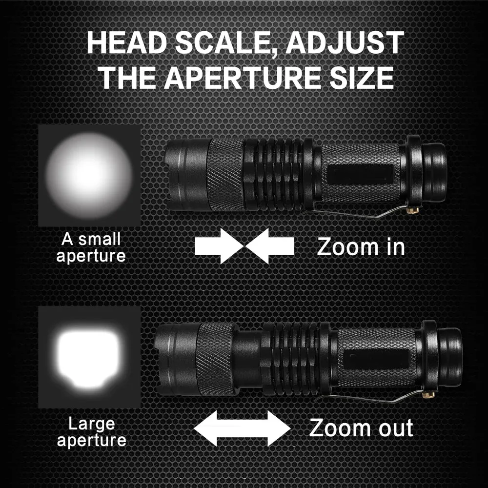 Mini Brightest Led Tactical Flashlights Powerful LED Torch Camping Hunting Fishing Light Lamp Zoomable Flashlight Lantern Lights