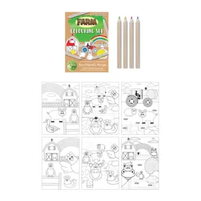 Mini Farm Animal Colouring Set - A6 - Plastic Free