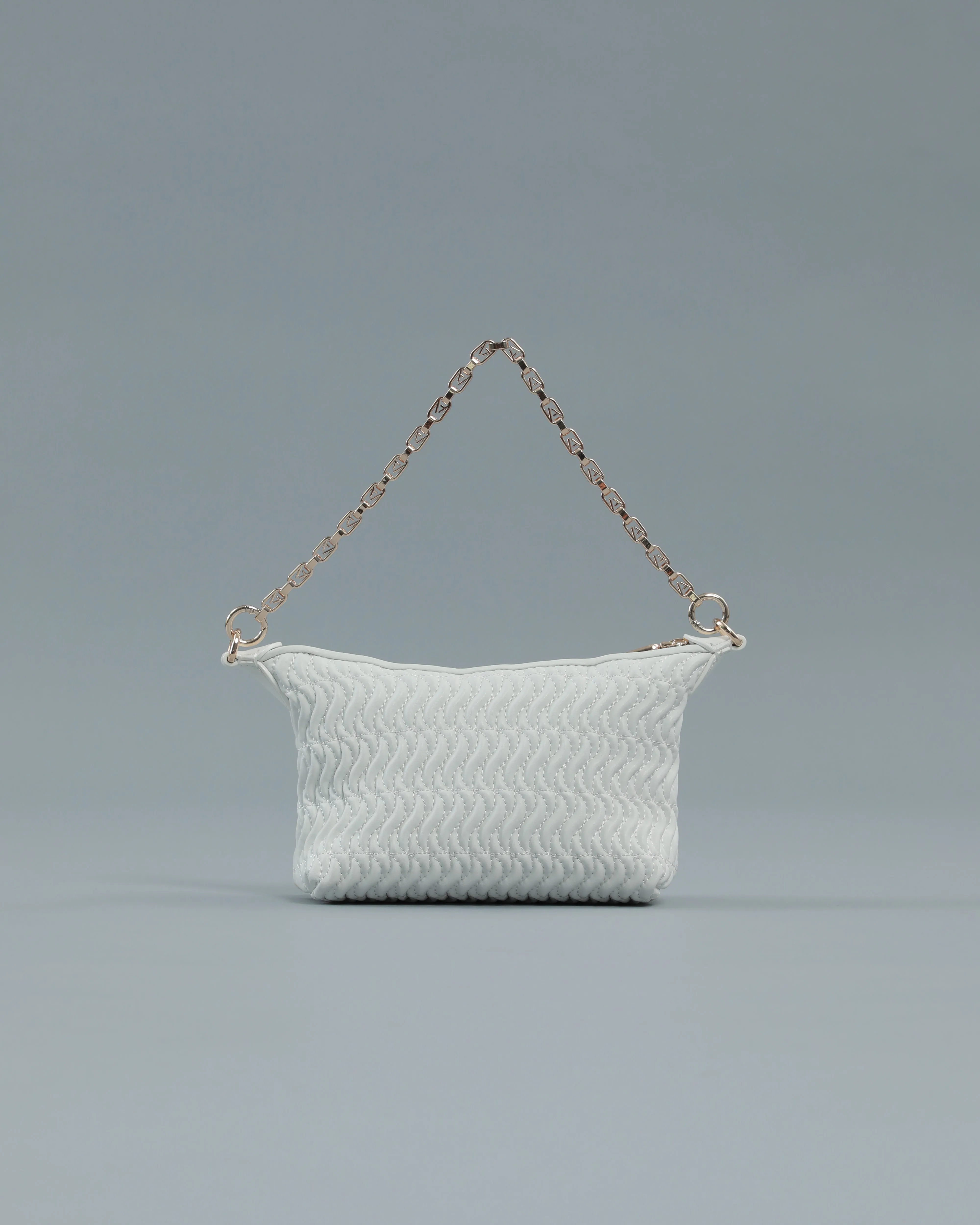 Mini Quilted Shoulder Bag in White