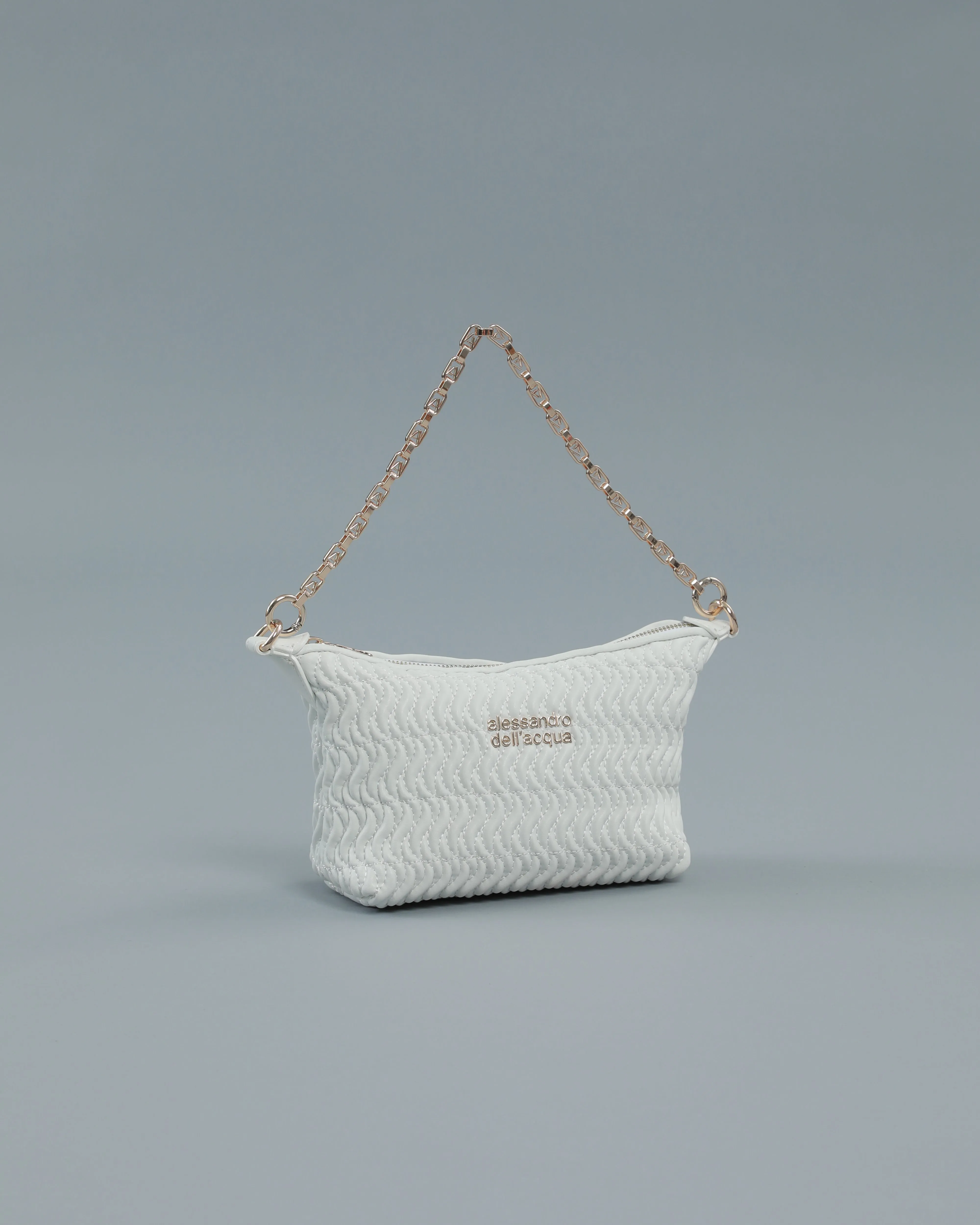 Mini Quilted Shoulder Bag in White