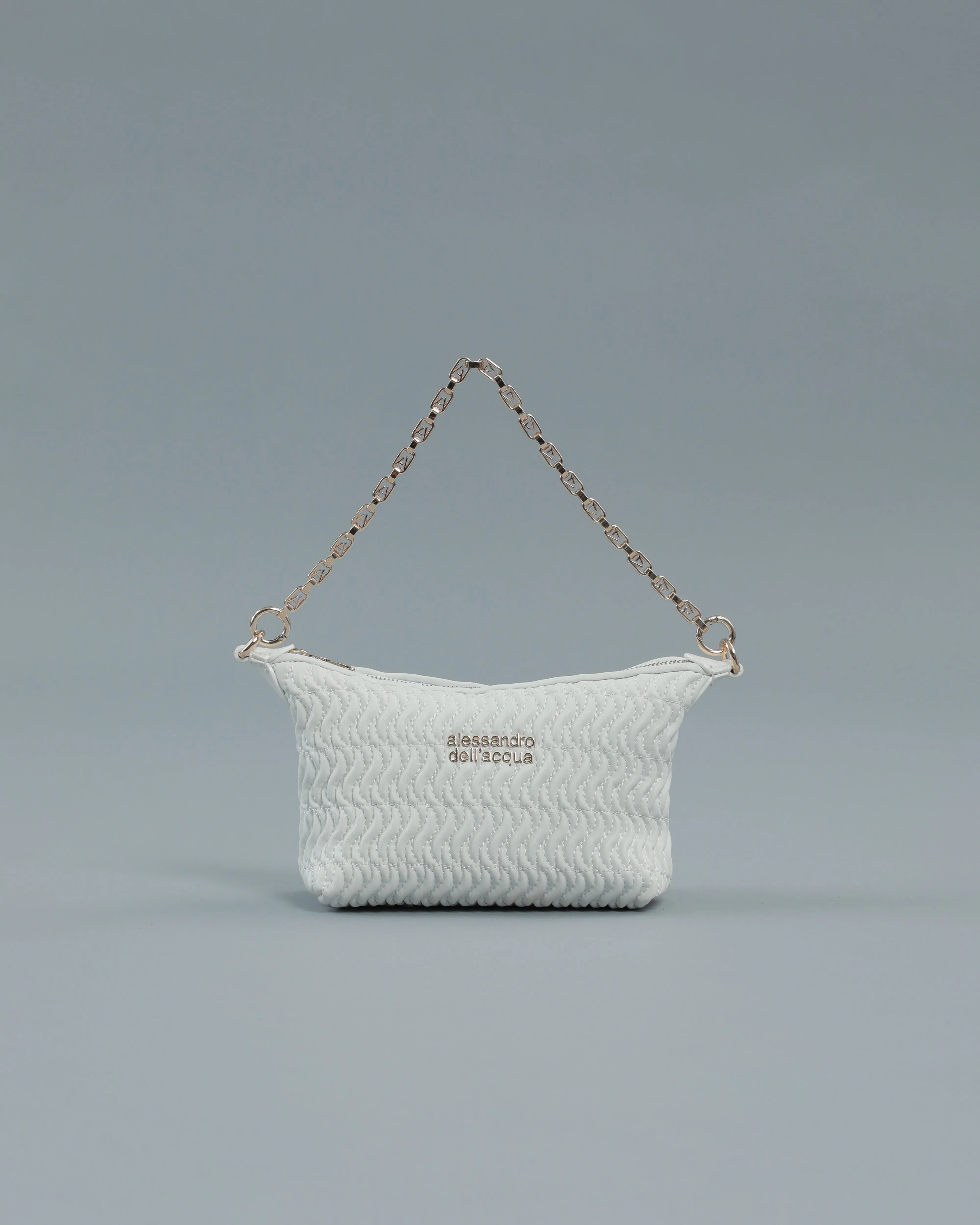 Mini Quilted Shoulder Bag in White