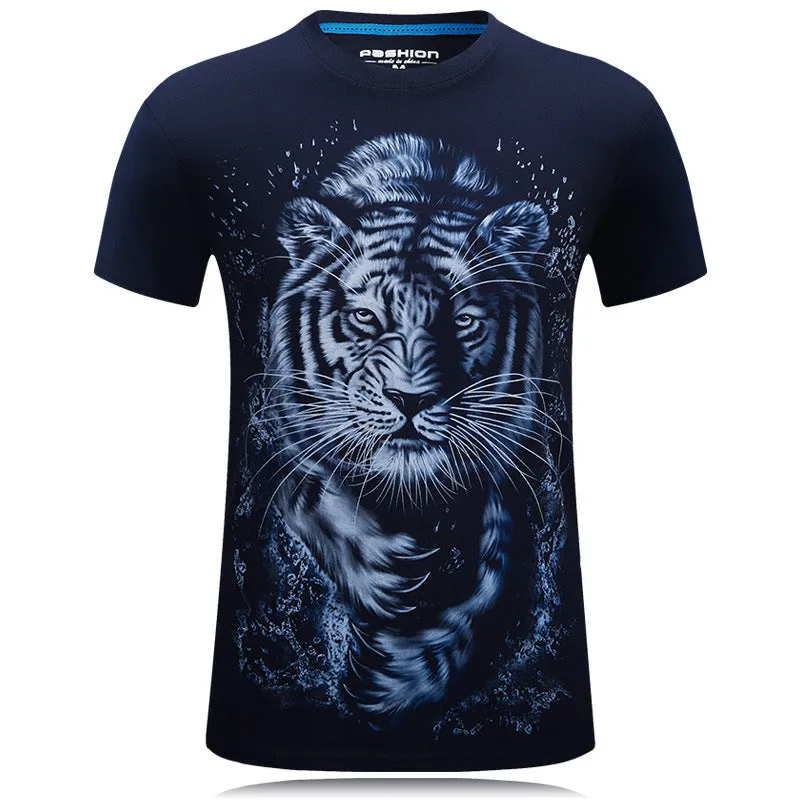 Monochrome Printed Cotton Slim Fit Tees