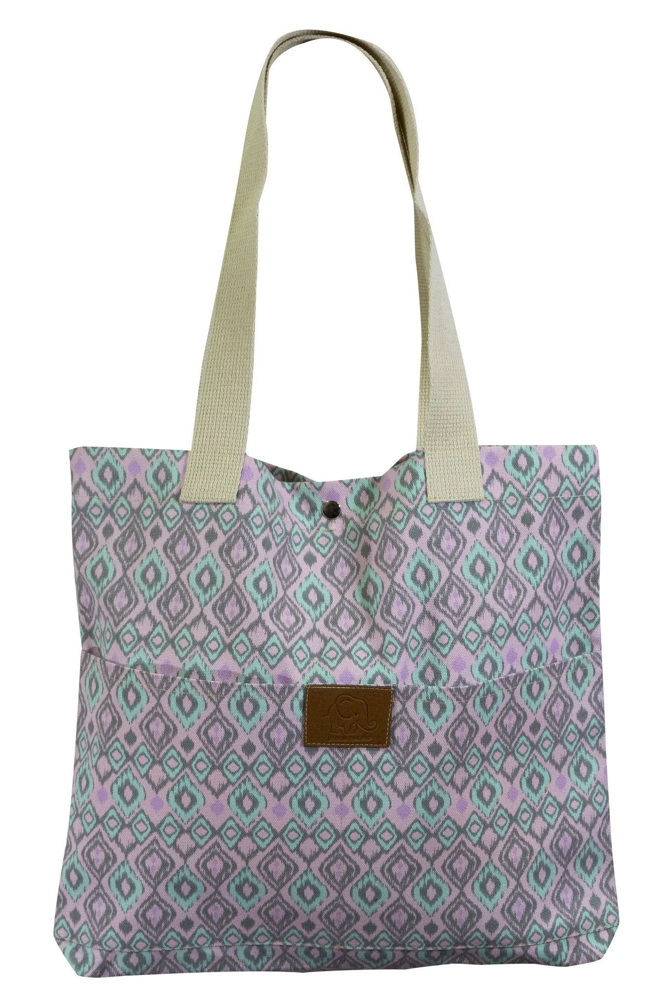 Mrs. Tote Shoulder bag Cotton Canvas Printed with Two front Pocket