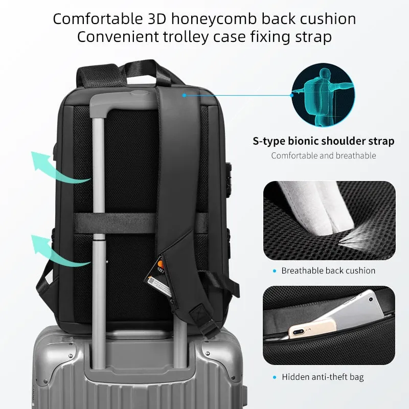 Multifunction Hard Shell  Anti Theft Waterproof Laptop Business Travel Backpack