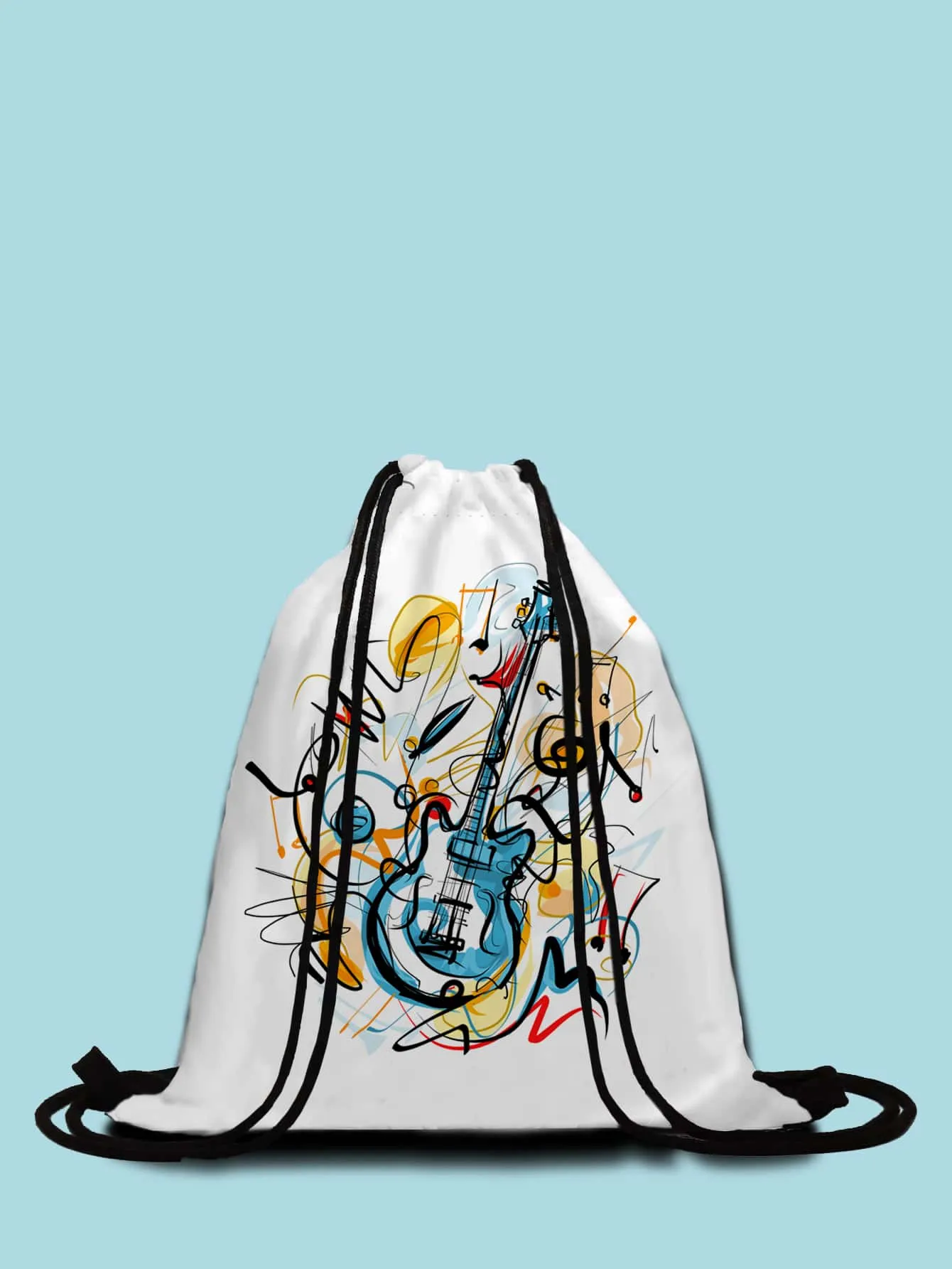 Musical Instrument Graphic Drawstring Backpack