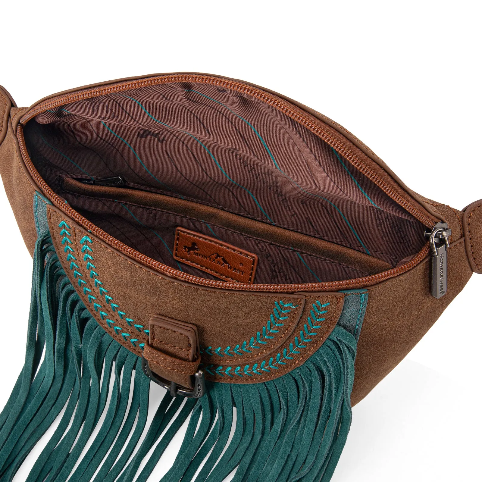 MW1289-194 Montana West Buckle Fringe Collection Fanny Pack