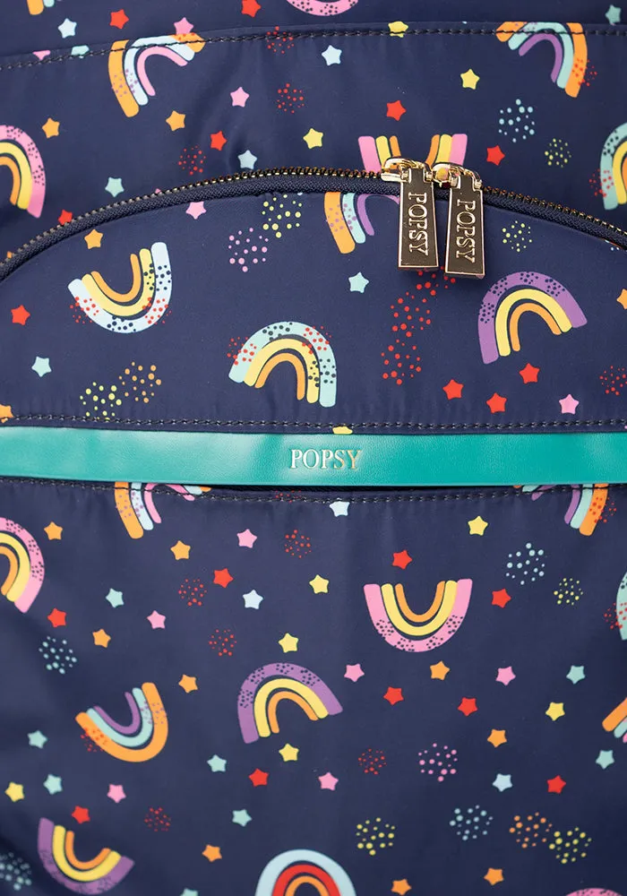 Navy Rainbow Print Rucksack