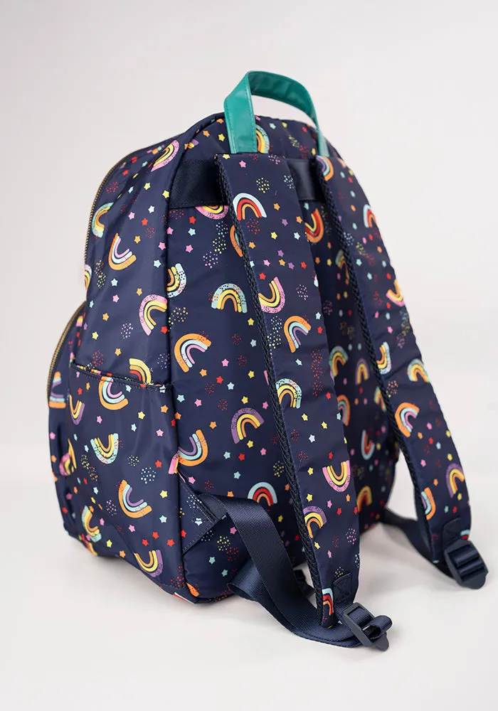 Navy Rainbow Print Rucksack