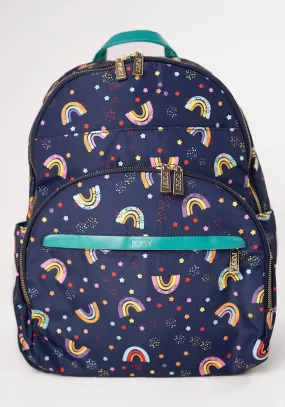 Navy Rainbow Print Rucksack