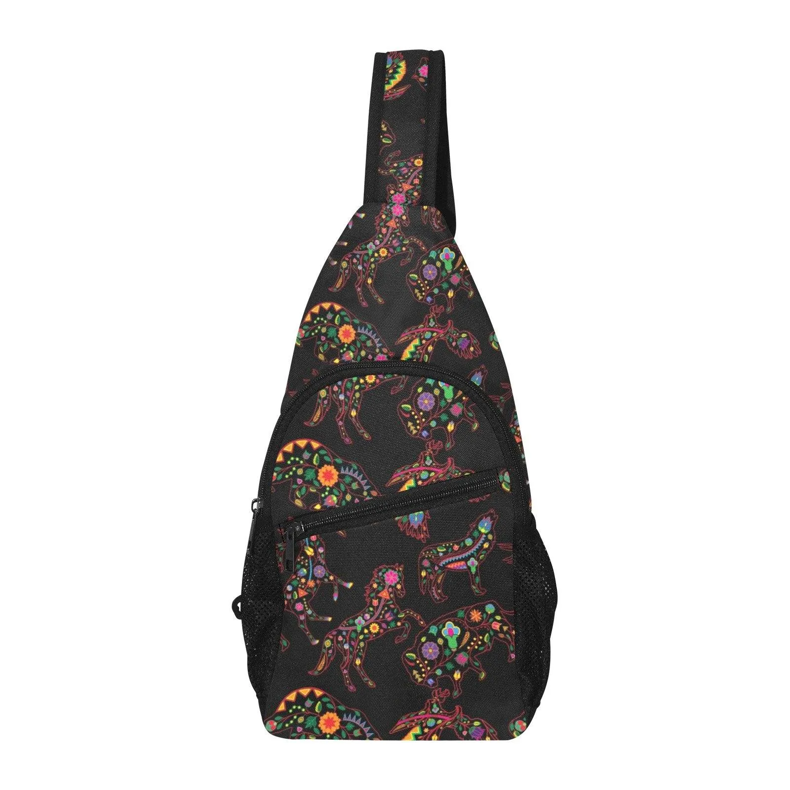 Neon Floral Animals Chest Bag