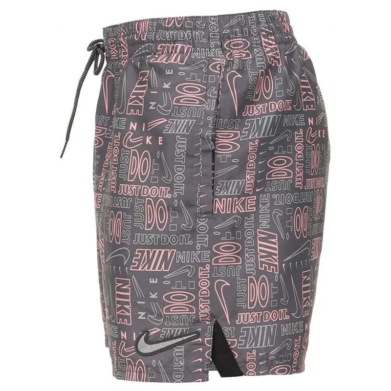 Nike - Men's Swim Logo Mash-up 5" Volley Short (Iron Grey)