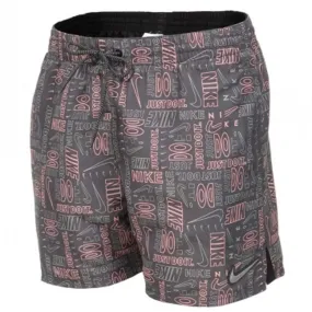 Nike - Men's Swim Logo Mash-up 5" Volley Short (Iron Grey)