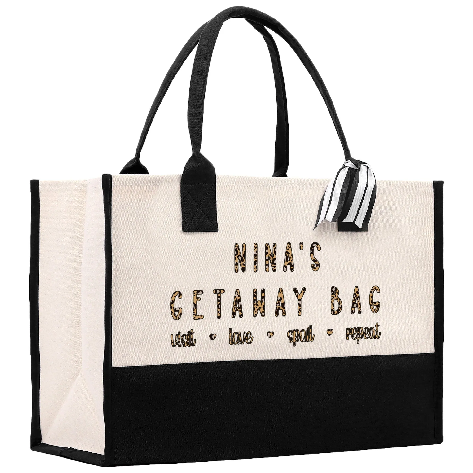 Nina's Getaway Bag Leopard Grandma Tote Bag Nana Bag Grandma Gift Bag Shopping Bag Mothers Day Gift Live Love Spoil Bag Grandma Bag