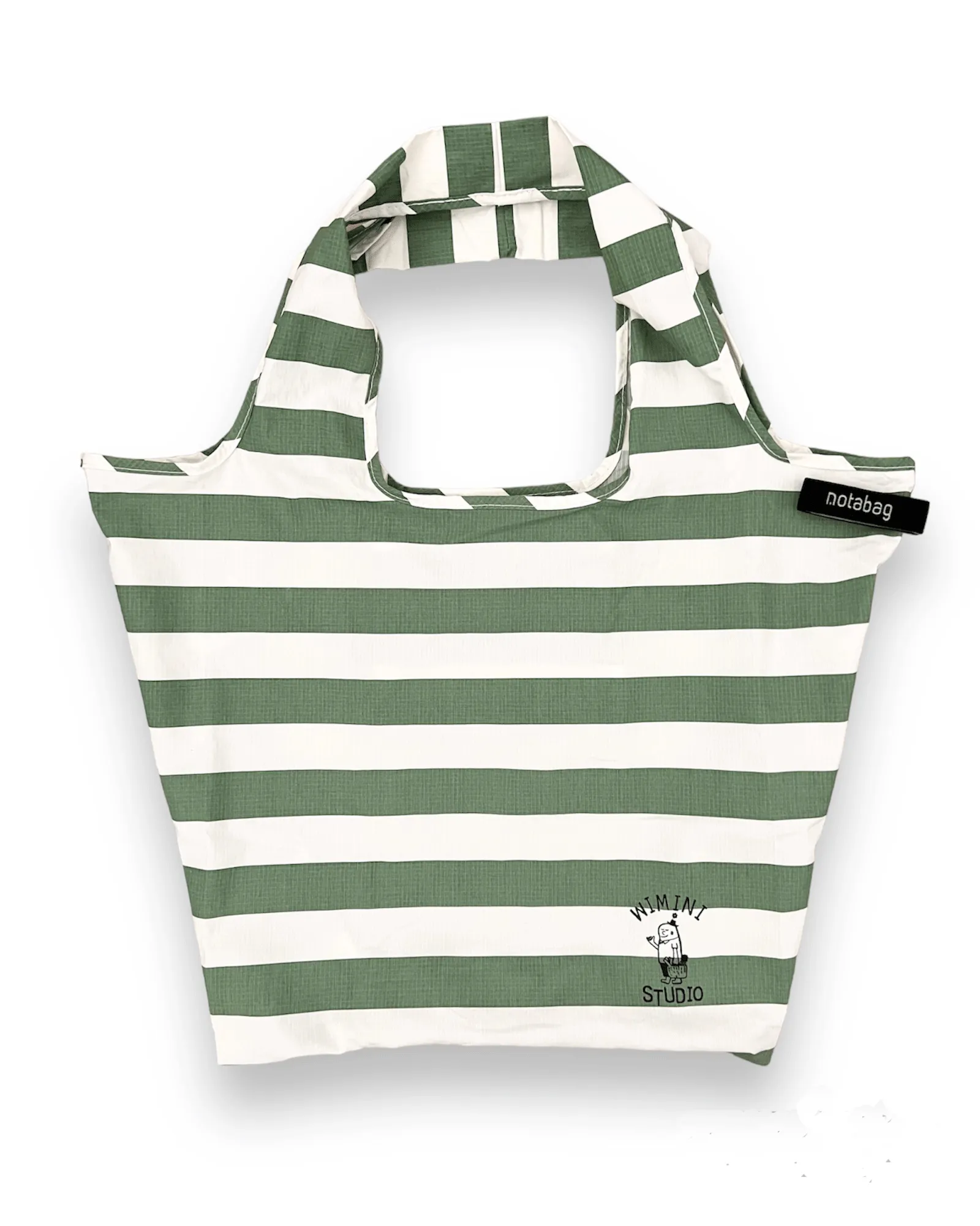 NOTABAG FOLDABLE SHOPPING BAG - OLIVE STRIPES