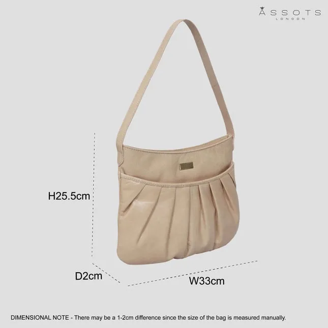 Nude Leather Shoulder Bag