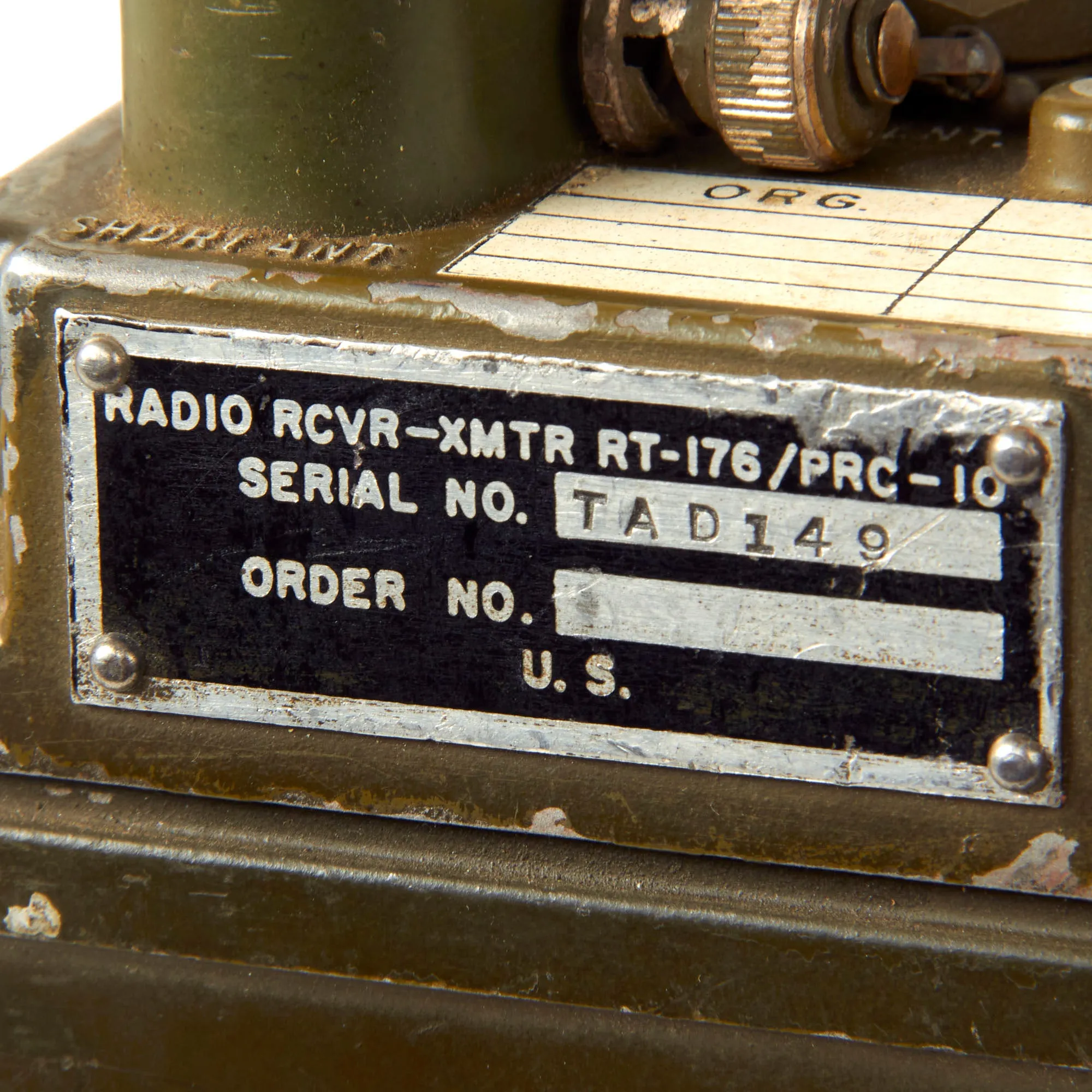 Original U.S. Korean & Vietnam War Era RT-176 AN/PRC-10 Backpack Radio Rig - Serial No. TAD149