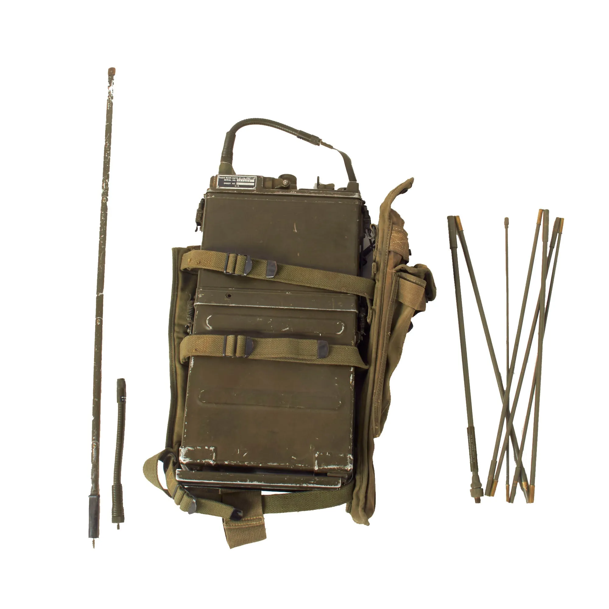 Original U.S. Korean & Vietnam War Era RT-176 AN/PRC-10 Backpack Radio Rig - Serial No. TAD149