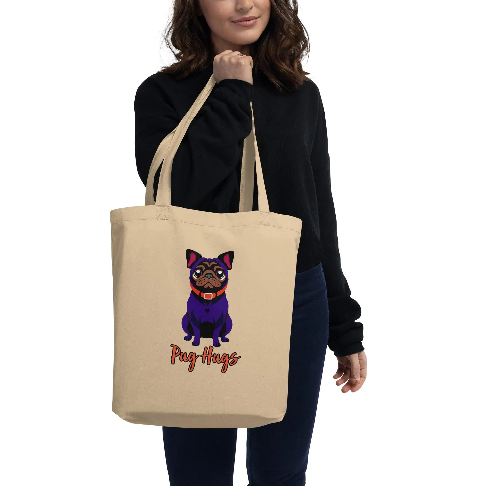 Oyster Eco Tote Bag Ink Pug Hugs