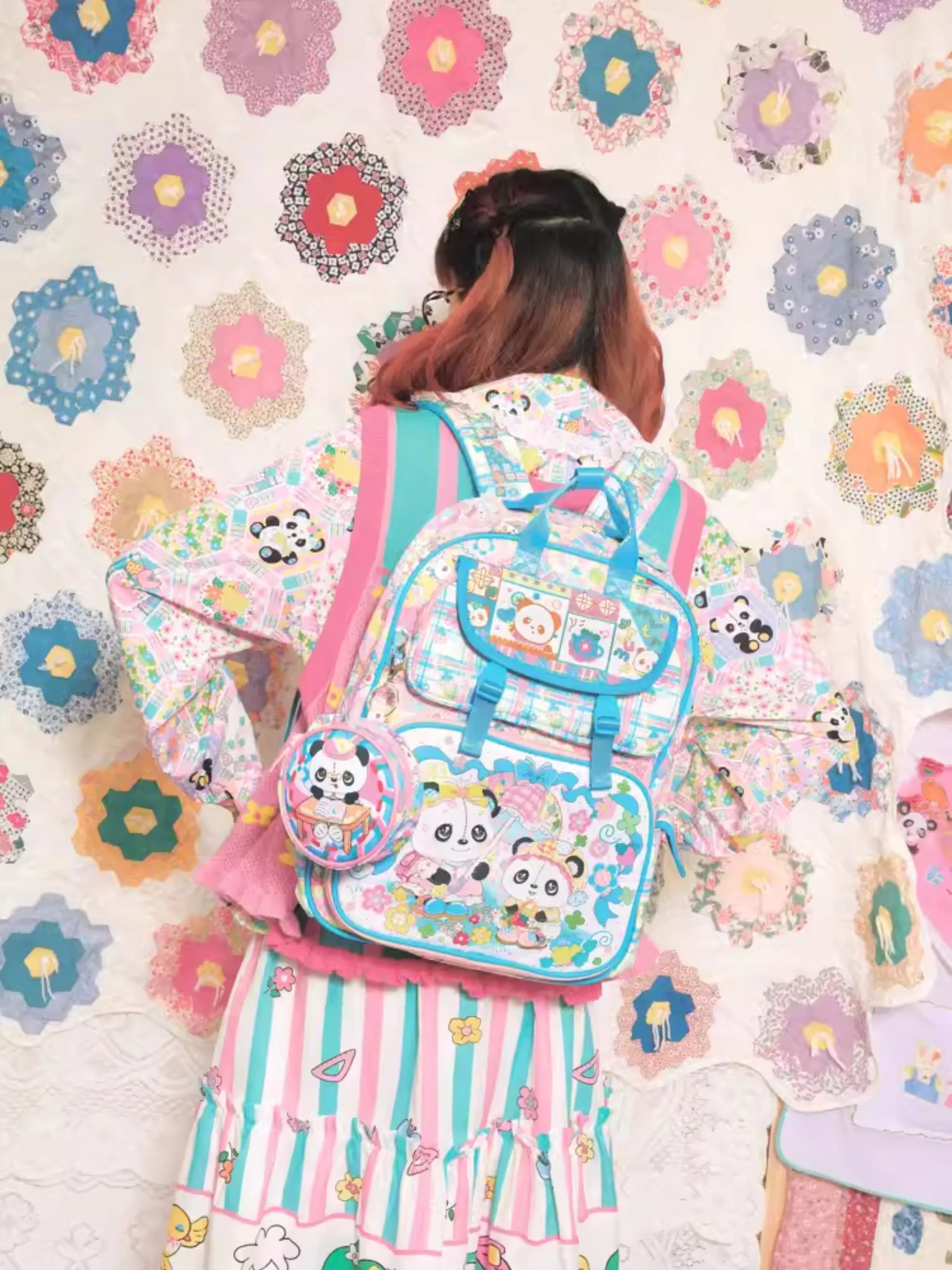 Panda print school bag【s0000007673】