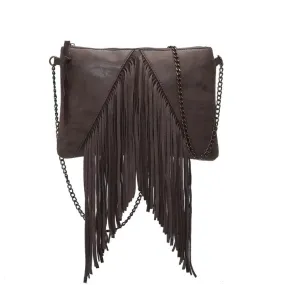 Pauline Fringe Crossbody Bag w/Chain Strap