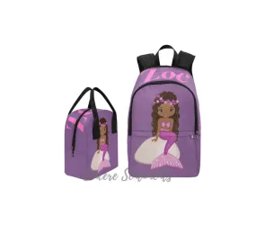 Personalized Purple Mermaid Backpack & Lunch Bag Bundle