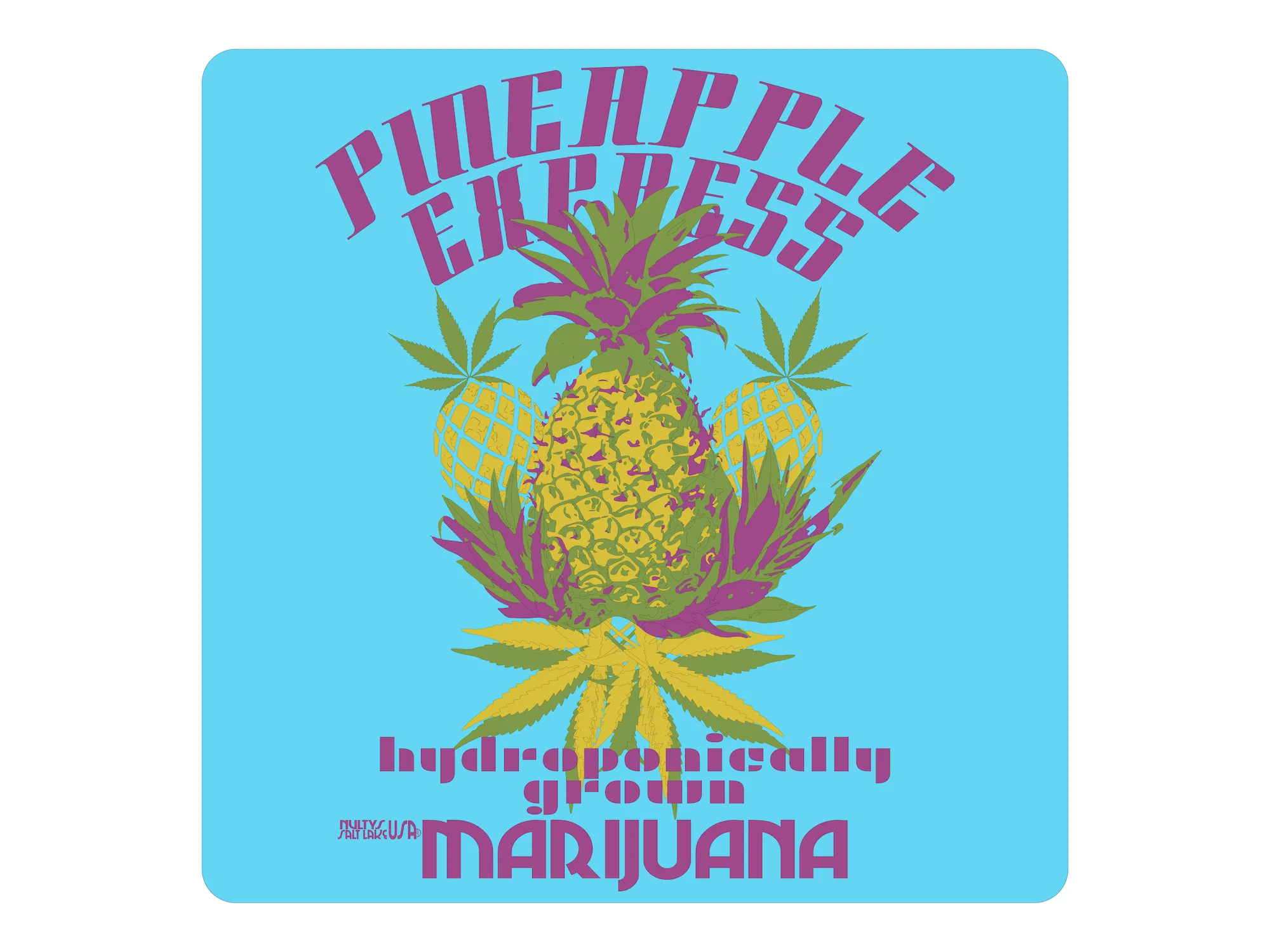 PINEAPPLE EXPRESS MARIJUANA BURLAP TOTE BAG ( sold by the piece )