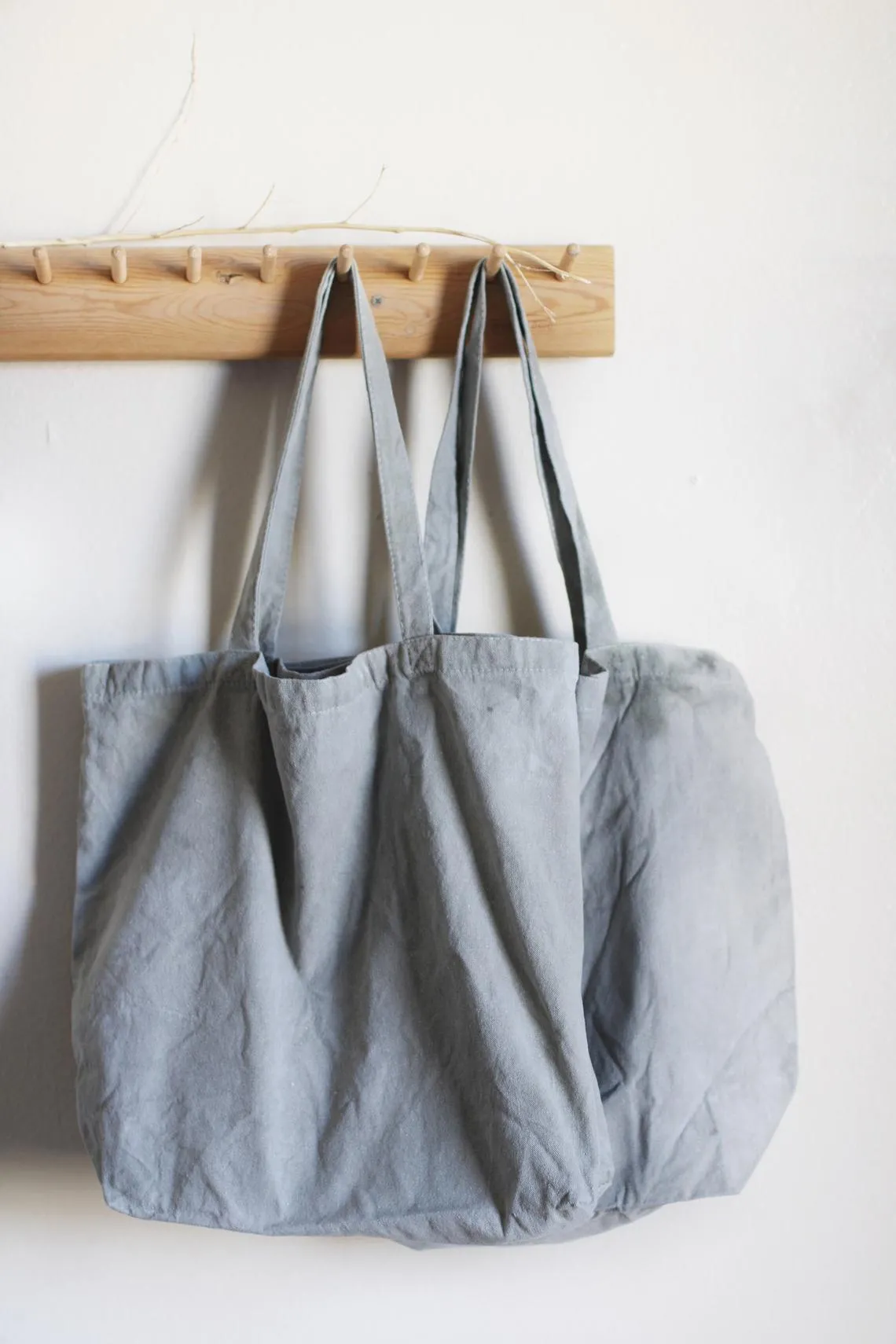 Plant Dyed cotton Canvas Tote - Neutral earthy tones