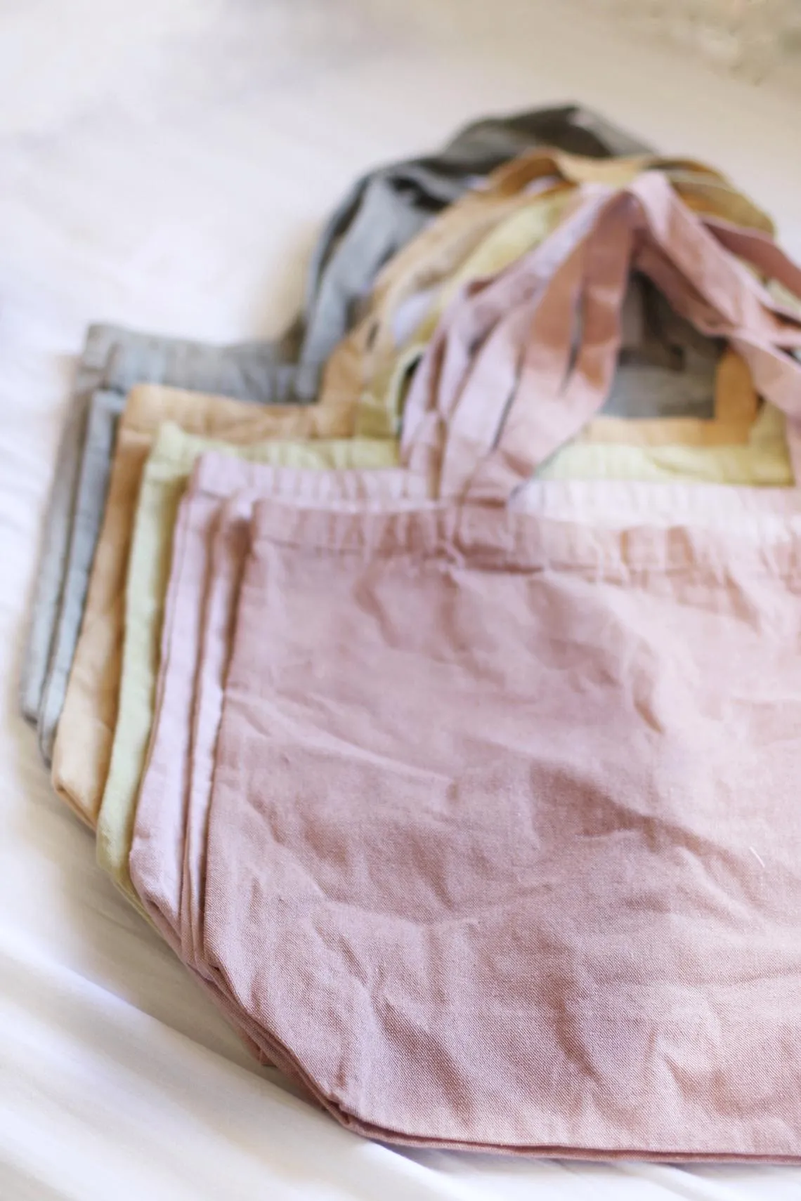 Plant Dyed cotton Canvas Tote - Neutral earthy tones