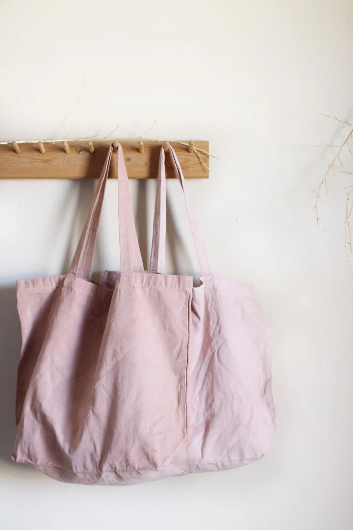 Plant Dyed cotton Canvas Tote - Neutral earthy tones