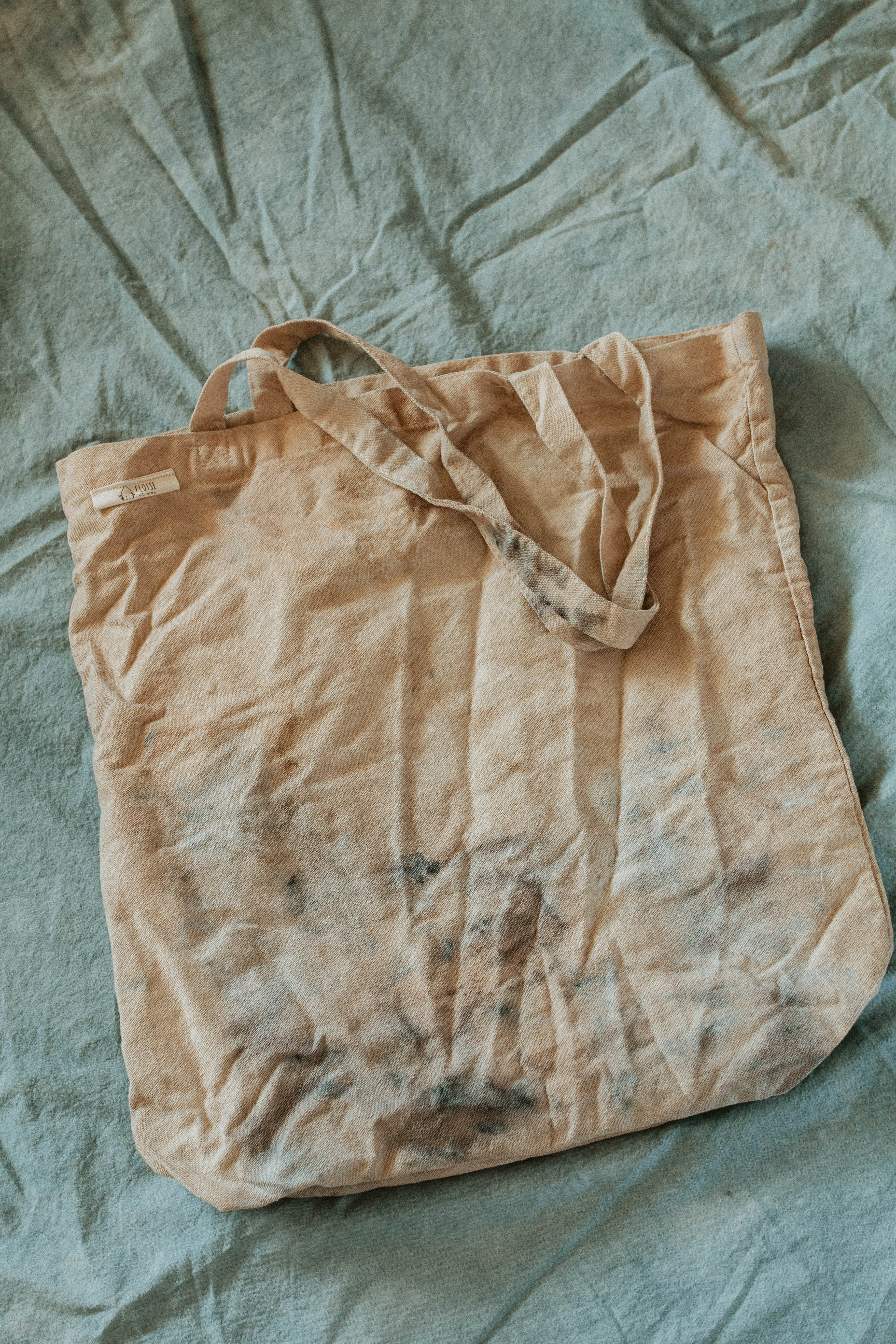 Plant Dyed cotton Canvas Tote - Neutral earthy tones