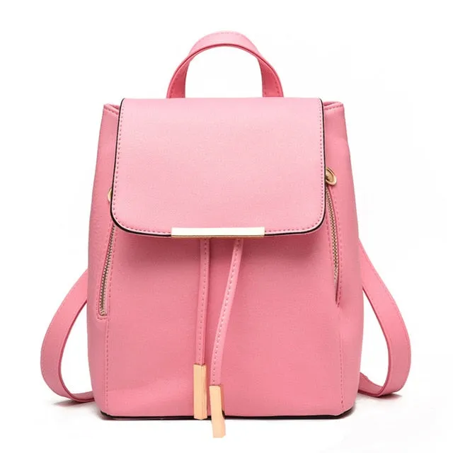 Preppy Style Hasp Closure Softback PU Bag For Girls