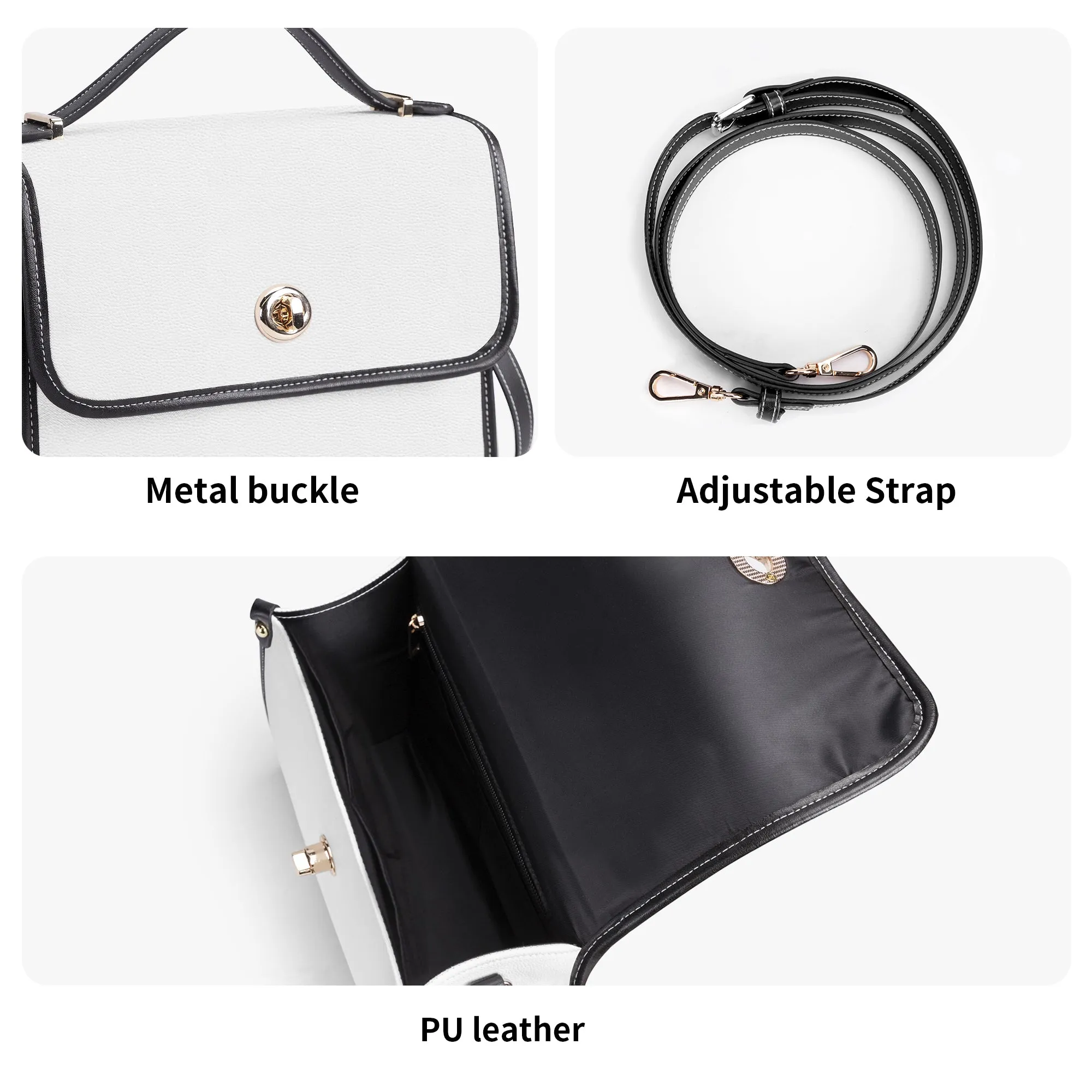 PU Leathe Elegant Black Shoulder Bag