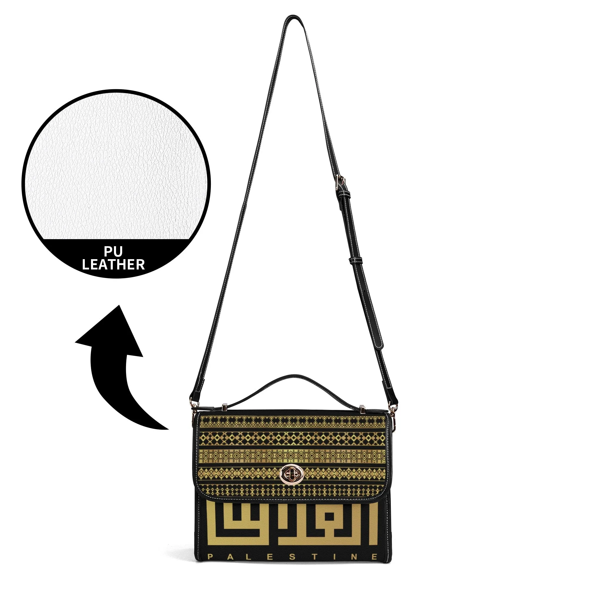 PU Leathe Elegant Black Shoulder Bag