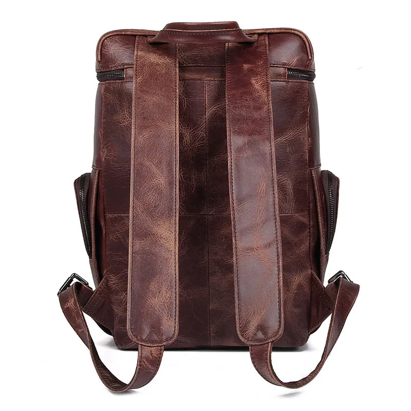 Pyre Crackle Leather Back Pack|Bag Cefn Pyre