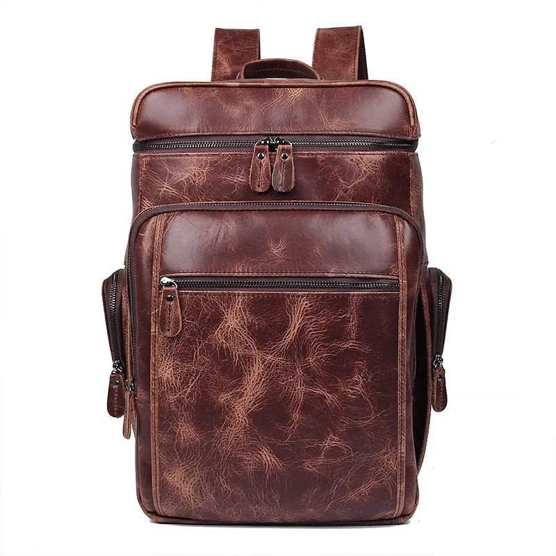 Pyre Crackle Leather Back Pack|Bag Cefn Pyre