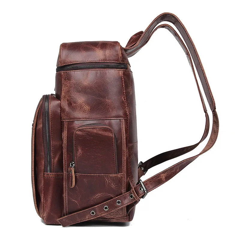 Pyre Crackle Leather Back Pack|Bag Cefn Pyre