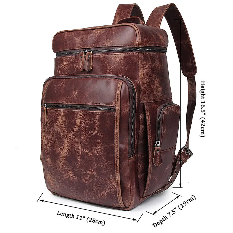 Pyre Crackle Leather Back Pack|Bag Cefn Pyre