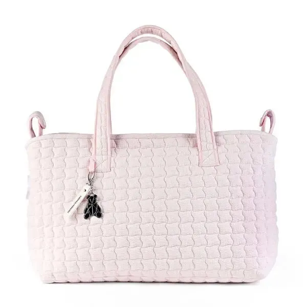 Quilted Changing Bag & Mat - Cotton Pink