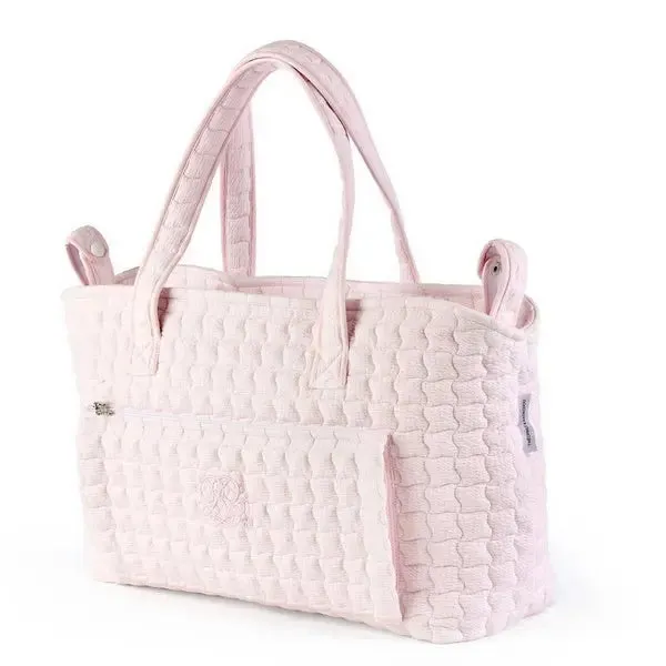 Quilted Changing Bag & Mat - Cotton Pink