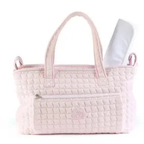 Quilted Changing Bag & Mat - Cotton Pink