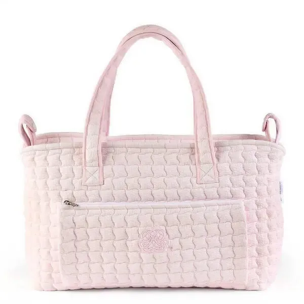 Quilted Changing Bag & Mat - Cotton Pink